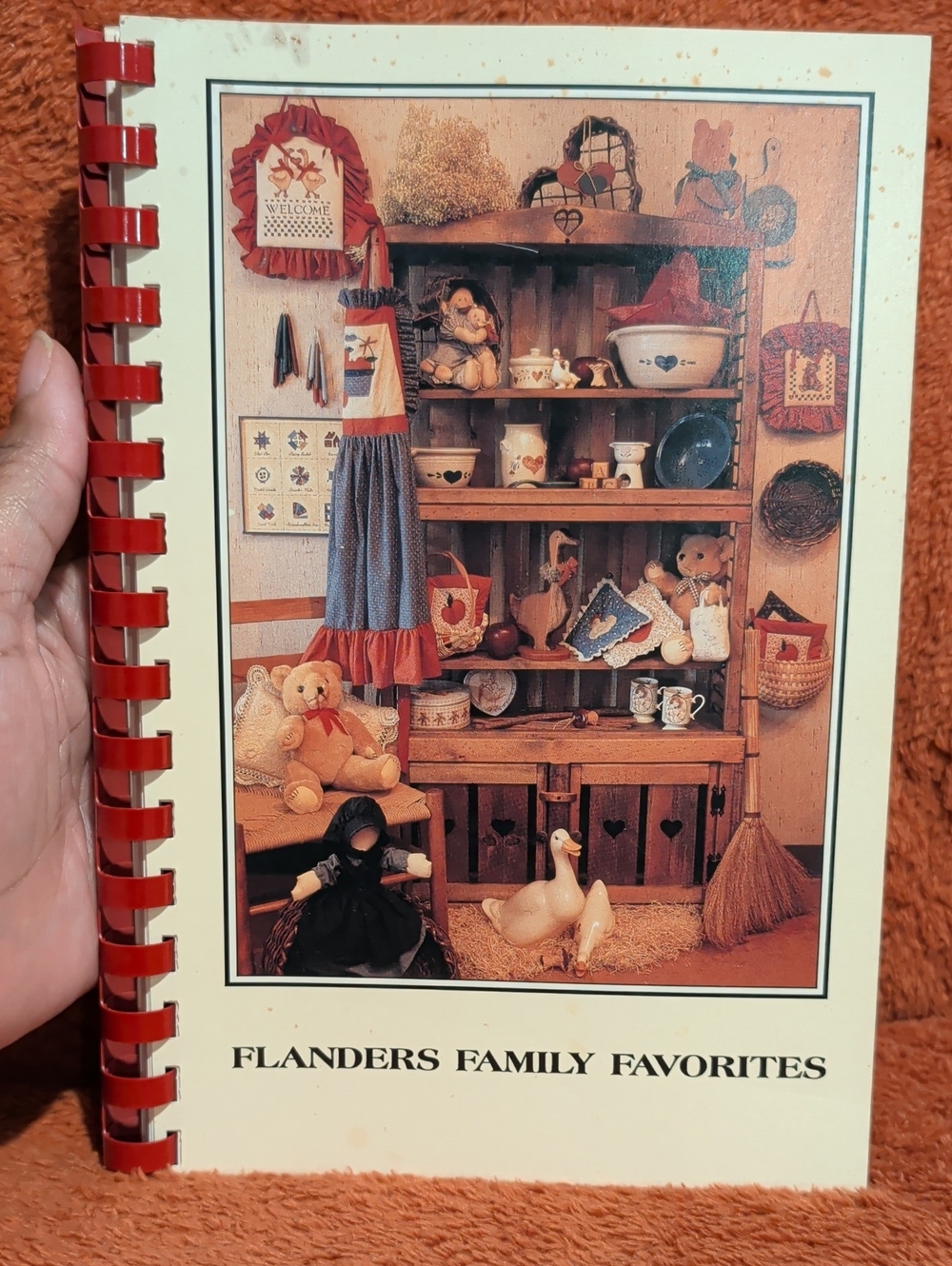 Flanders Family Favorites Recipe/Notebook - Cream Cover with Red Spiral